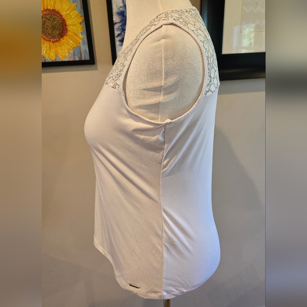 Calvin Klein White Lace Accent Tank Top - Picture 3 of 8